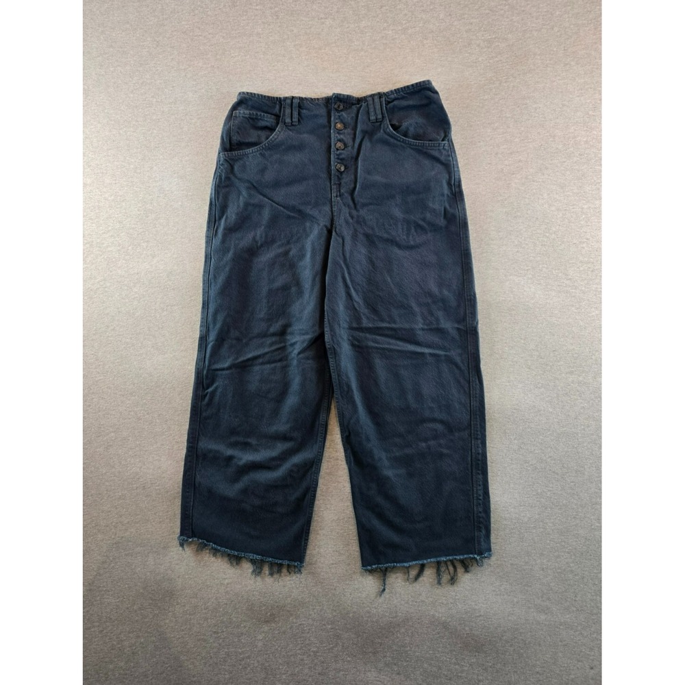 We The Free Wide Leg Jeans Sz. 31 Maryel Mid Rise Relaxed Fit Boyfriend Fit Fray